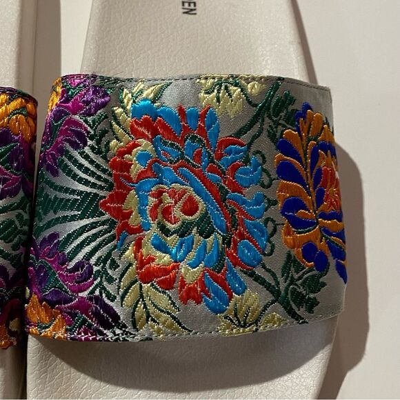 Steve Madden Embroidered Floral Starship Slide Sandals Women's size 10 - Picture 12 of 16